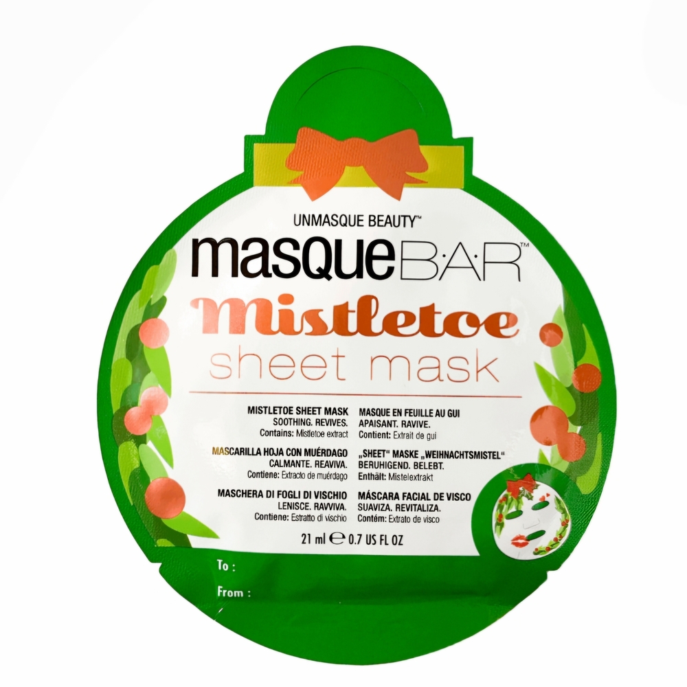 🍒♡Mistletoe Sheet Mask — Green Hydrating Face Mask